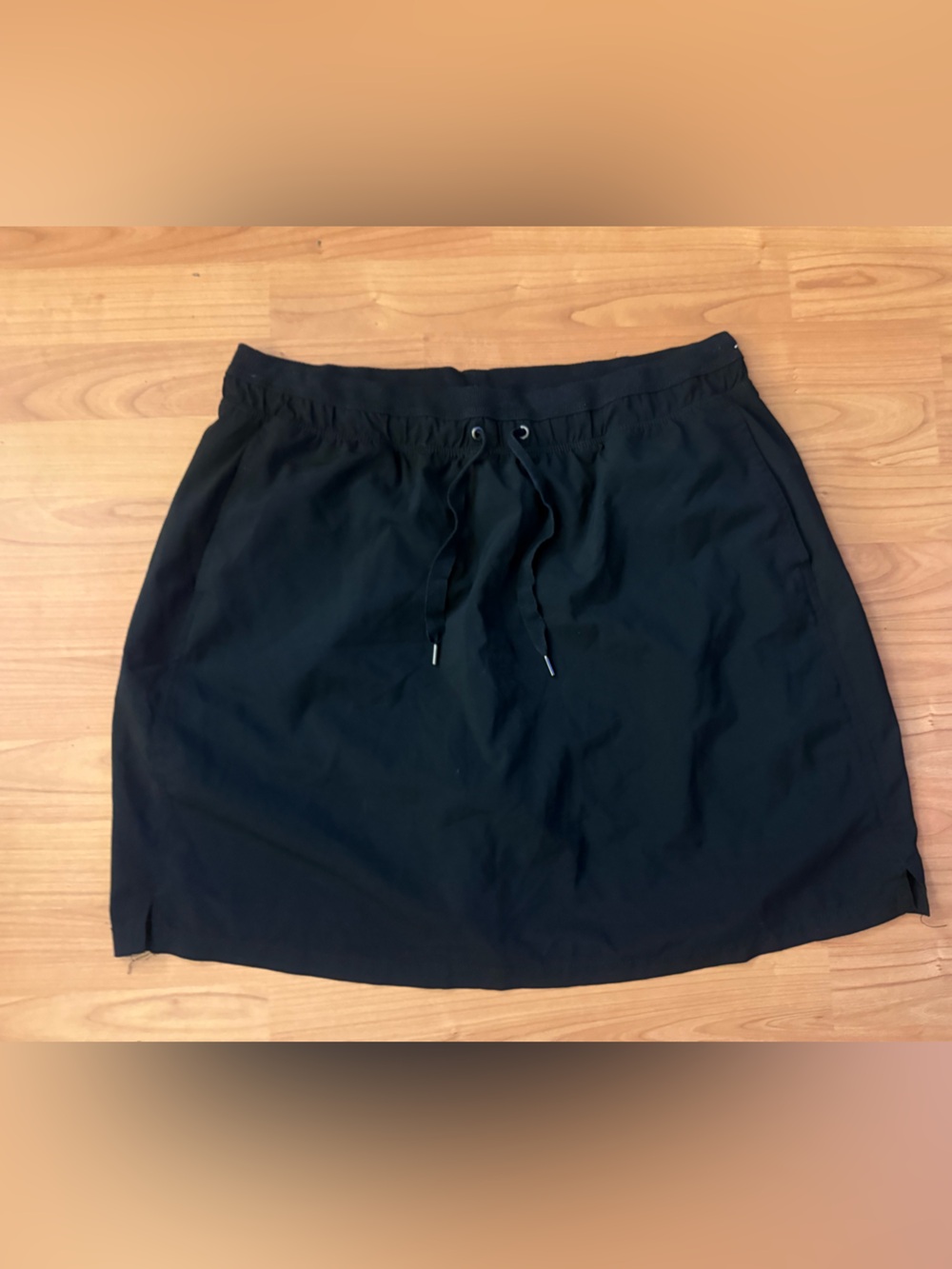 Green Tea Womens Skort Sz 2XL Black Flat Front Stretch Drawstring Waist